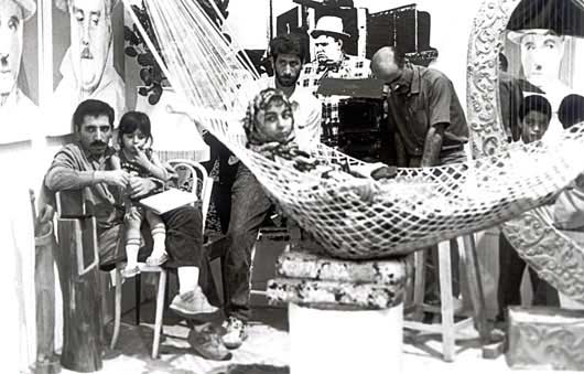 Hana Makhmalbaf on the set of her father's shooting "Actor" at the age of 4