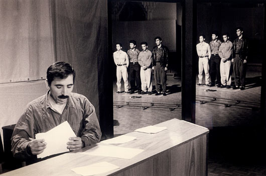 on the set of "Salam cinema" 1994