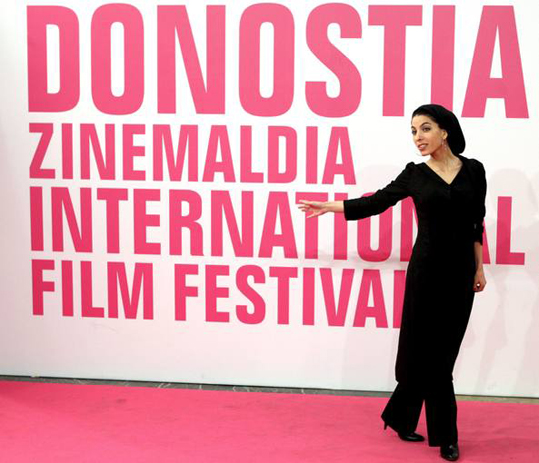 San sebastian film festival with her film "Two legged horse" 2008