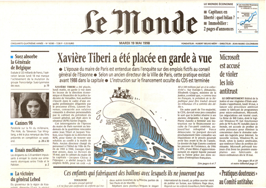 Le monde newspaper 1998